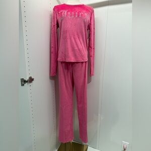 Juicy Couture Pink Velour Lounge Wear Pajama Set